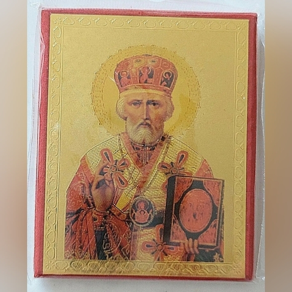 NWT Russian Orthodox Religious Icon of St. Nicholas - Picture 1 of 3